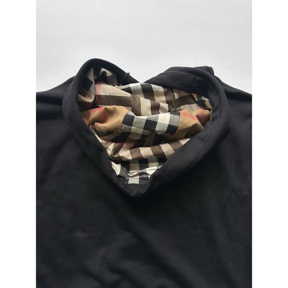 Burberry Talley Logo Checked Sweatshirt with Hoodie Black S 8084391 NWT $760 - Picture 12 of 16